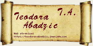 Teodora Abadžić vizit kartica